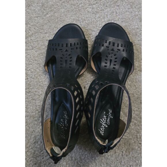Black Dexflex Comfort Sandals Size 8.5 - Like New - Picture 2 of 7